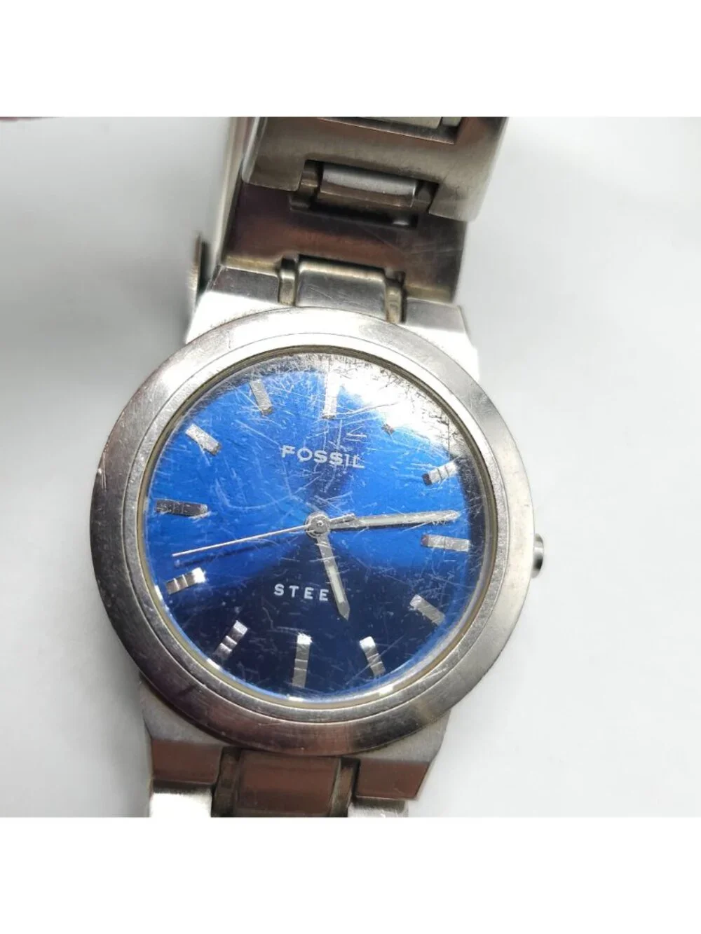 Fossil Men FS-2672 Fashion Sunburst Silver Tone Quartz Analog 36mm Watch in Tin